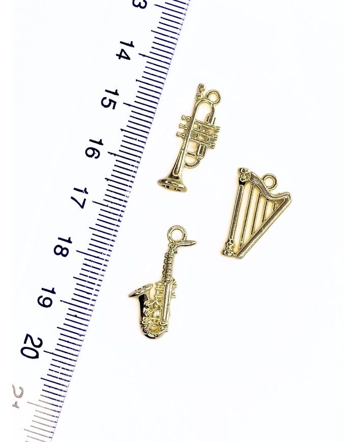 Pirinç Zirkon Mineli Trompet Kolye Bileklik Ucu Charm 1 Adet