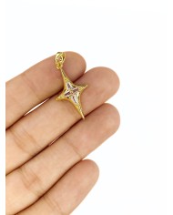 Pirinç Zirkon Taşlı Yıldız Kolye Bileklik Ucu Charm 1 Adet