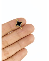 Pirinç Zirkon Mineli Yıldız Kolye Bileklik Ucu Charm 1 Adet