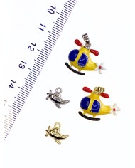 Pirinç Zirkon Mineli Helikopter Kolye Bileklik Ucu Charm 1 Adet