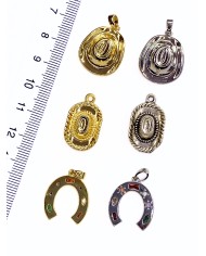 Pirinç Zirkon Mineli Kovboy Şapkası Kolye Bileklik Ucu Charm Altın 1 Adet