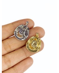 Pirinç Zirkon Mineli Kovboy Şapkası Kolye Bileklik Ucu Charm Altın 1 Adet