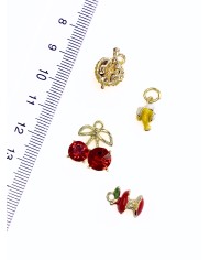 Pirinç Zirkon Mineli Meyve Kolye Bileklik Ucu Charm Sarı 1 Adet