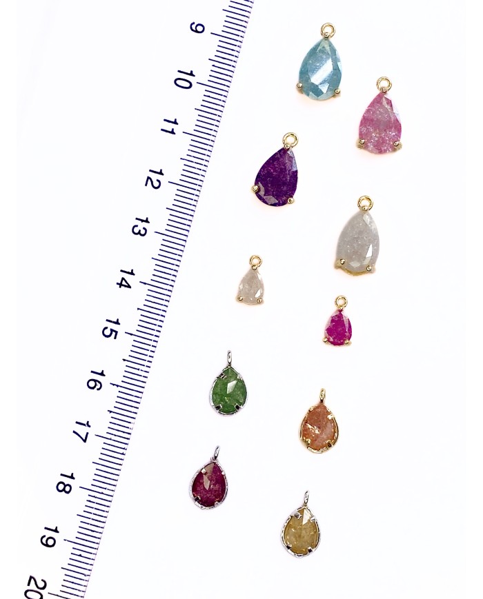 Doğal Taş Damla Kolye Bileklik Ucu Charm Turuncu 1 Adet