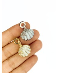 Pirinç Zirkon Mineli Pandora Bileklik Uyumlu Açılır Kapanır İstiridye Kolye Bileklik Ucu Charm Mavi 1 Adet