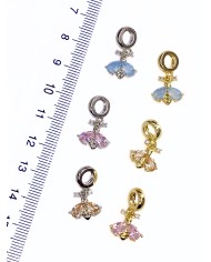 Pirinç Zirkon Taşlı Pandora Bileklik Uyumlu Arı Kolye Bileklik Ucu Charm Altın Turuncu 1 Adet