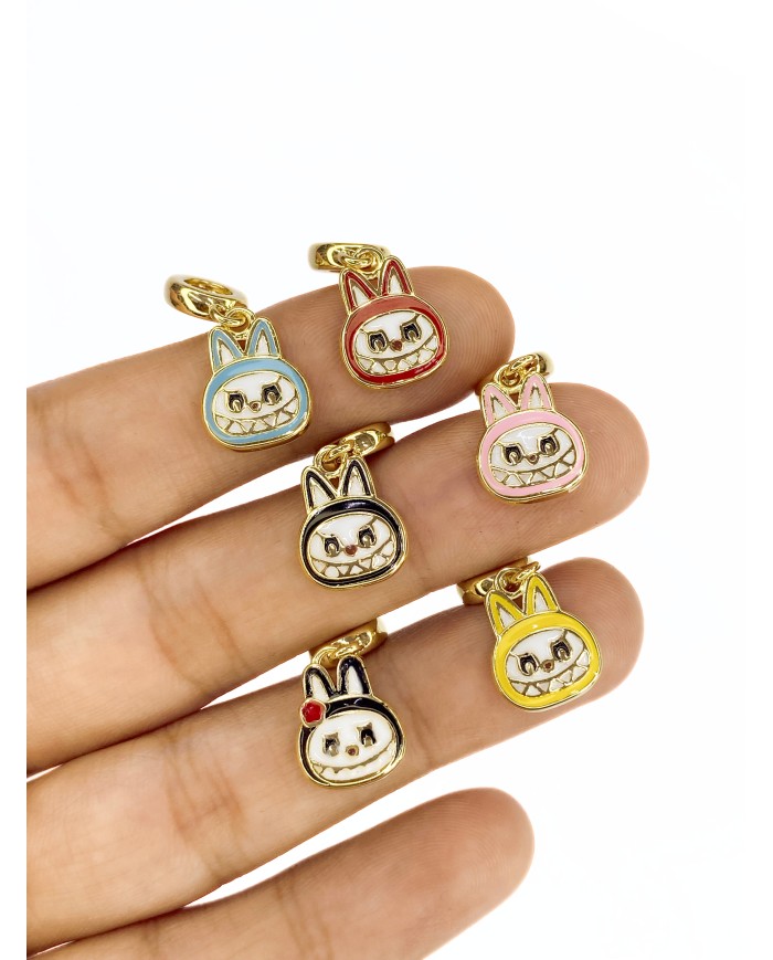 Pirinç Zirkon Mineli Pandora Bileklik Uyumlu Labubu Kolye Bileklik Ucu Charm Pembe 1 Adet