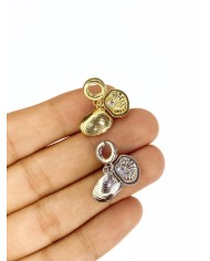 Pirinç Zirkon Taşlı Pandora Bileklik Uyumlu İstiridye Kolye Bileklik Ucu Charm Gümüş 1 Adet