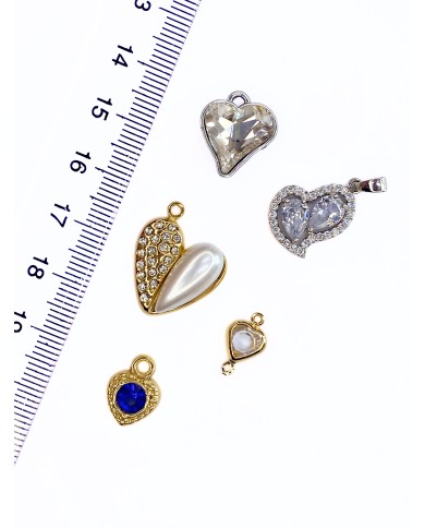 Mineli Kalp Kolye Bileklik Ucu Charm Mavi 1 Adet