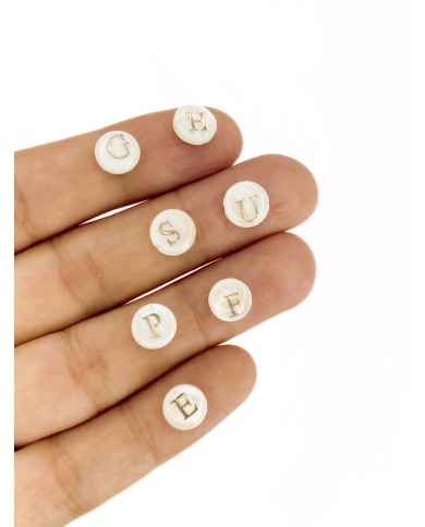 Sedef Altın Varaklı Harf Kolye Bileklik Ucu Charm 8x8mm 1 Adet