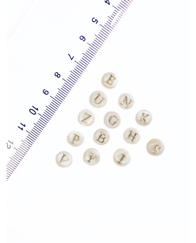 Sedef Altın Varaklı Harf Kolye Bileklik Ucu Charm 8x8mm 1 Adet