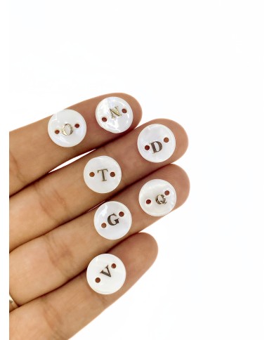 Sedef Altın Varaklı Yuvarlak Harf Kolye Bileklik Ucu Charm 12x12mm 1 Adet