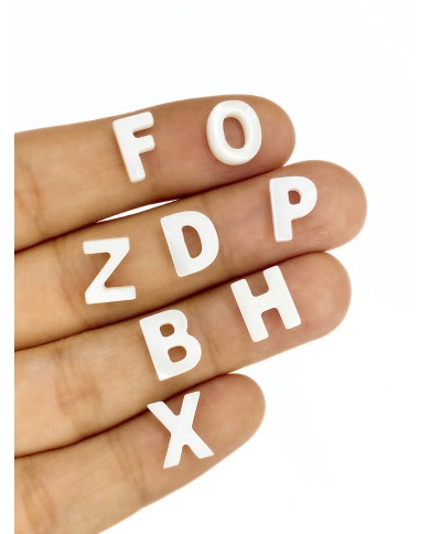 Sedef Altın Varaklı Çubuk Harf Kolye Bileklik Ucu Charm 8x10mm 1 Adet