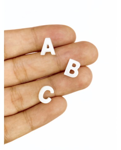 Sedef Altın Varaklı Çubuk Harf Kolye Bileklik Ucu Charm 8x10mm 1 Adet