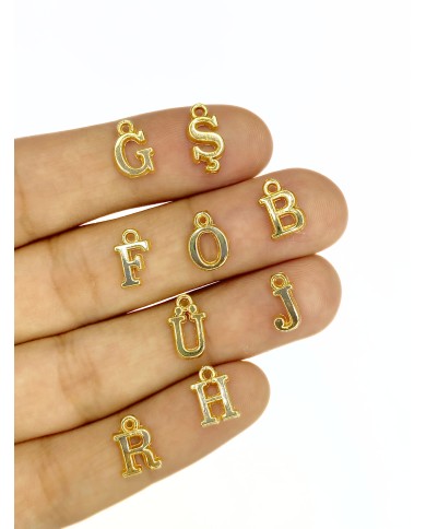 Zaman Lak Kaplama Kulplu Harf Kolye Bileklik Ucu Charm 10x10 mm 1 Adet