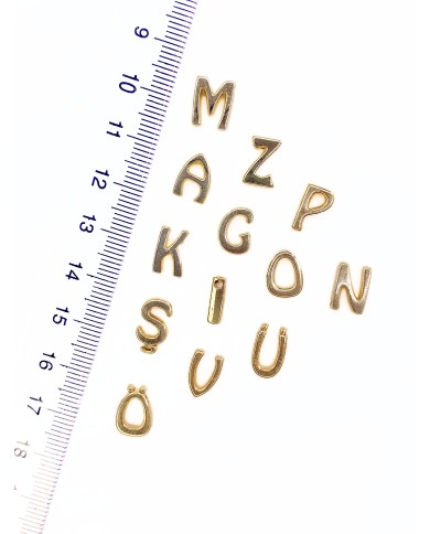 Lak Kaplamalı Geçme Balon Harf Kolye Bileklik Ucu Charm 10x13mm 1 Adet