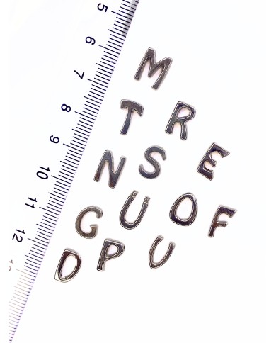 Rodyum Kaplama Geçme Balon Harf Kolye Bileklik Ucu Charm 10x13mm 1 Adet