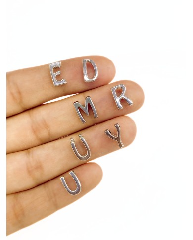 Rodyum Kaplama Geçme Balon Harf Kolye Bileklik Ucu Charm 10x13mm 1 Adet