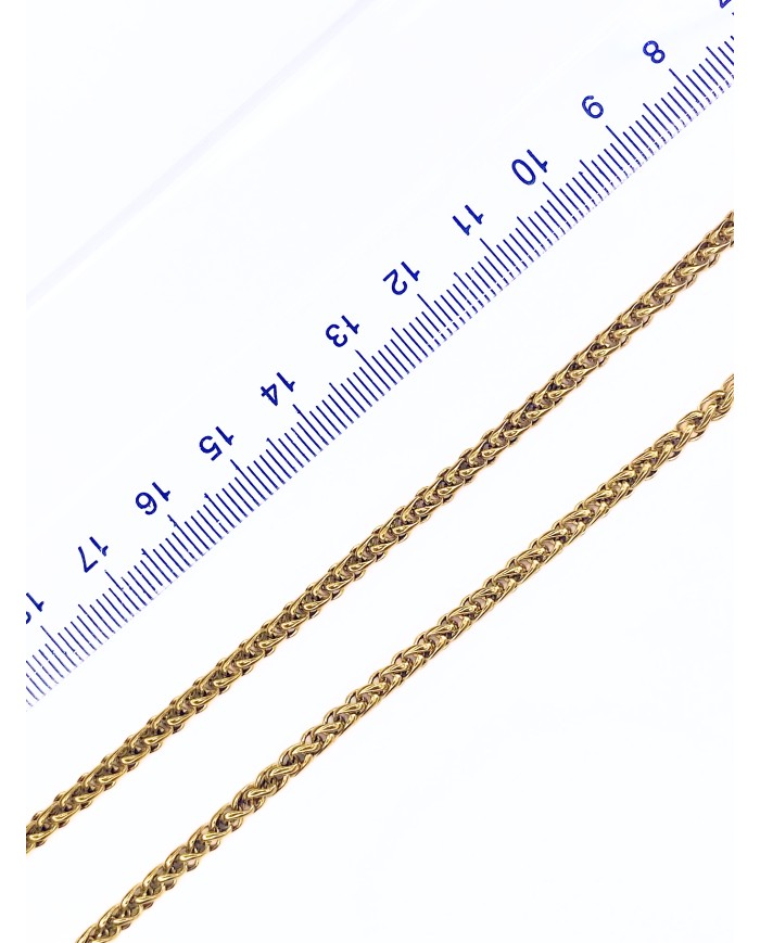 Çelik Burgulu Zincir Kolye Bileklik Altın Renk 3x5mm - 1m