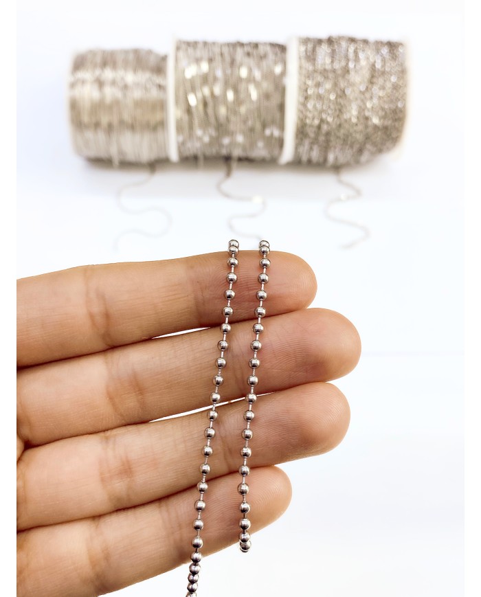 Çelik Top Zincir Kolye Bileklik Altın Renk mm - 1m