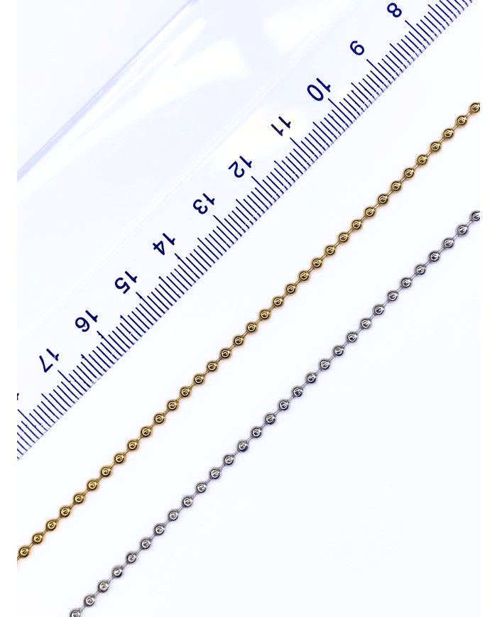 Çelik Top Zincir Kolye Bileklik Altın Renk mm - 1m