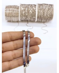 Çelik İtalyan Zincir Kolye Bileklik Nikel Renk mm - 1m