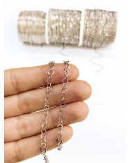 Çelik Geçmeli Yuvarlak Zincir Kolye Bileklik Nikel Renk mm - 1m