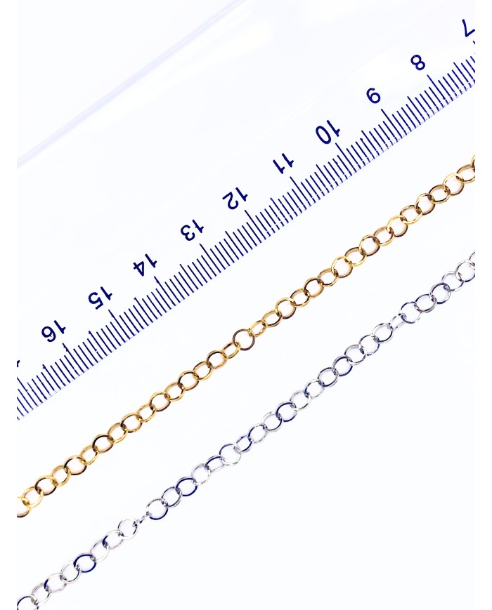 Çelik Geçmeli Yuvarlak Zincir Kolye Bileklik Altın Renk mm - 1m