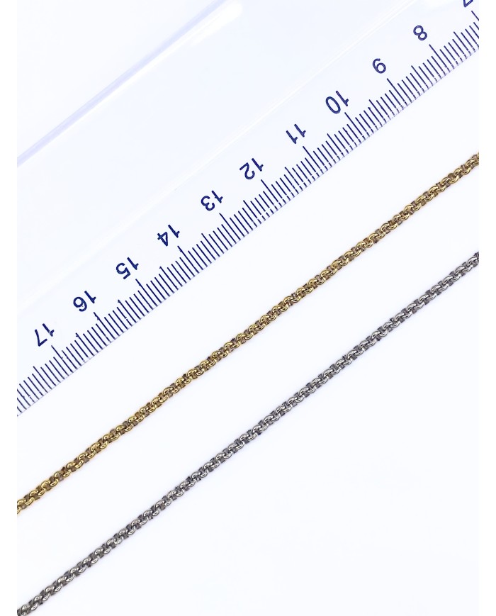 Çelik Geçmeli Yuvarlak Zincir Kolye Bileklik Nikel Renk mm - 1m