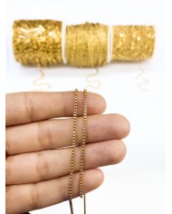 Çelik 316L Zincir Kolye Bileklik Altın Renk mm - 1m