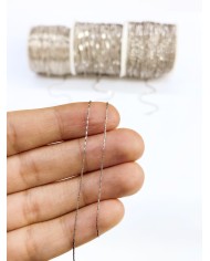 Çelik Ataç Zincir Kolye Bileklik Nikel Renk 2x3mm - 1m