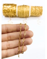 Çelik Ataç Zincir Kolye Bileklik Nikel Renk 4x8mm - 1m