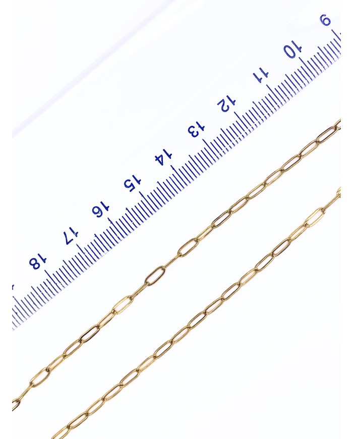 Çelik Ataç Zincir Kolye Bileklik Altın Renk 3x4mm - 1m