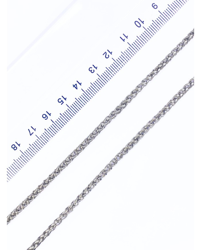 Çelik Burgulu Zincir Kolye Bileklik Nikel Renk 3x5mm - 1m