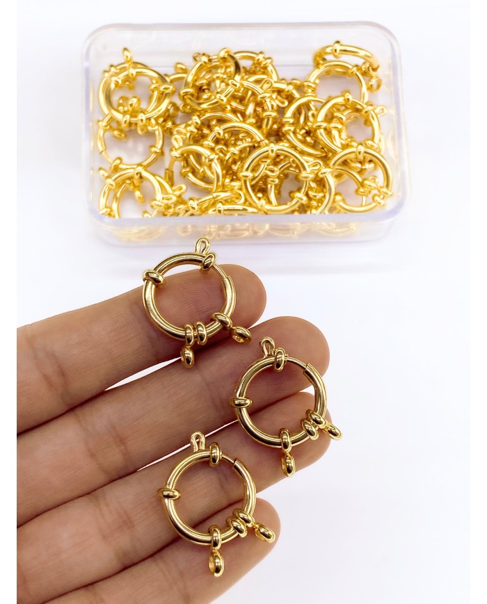 Çelik Gemici Klips Kilit Altın 18x18mm - 1 Adet
