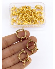 Çelik Gemici Klips Kilit Altın 18x18mm - 1 Adet