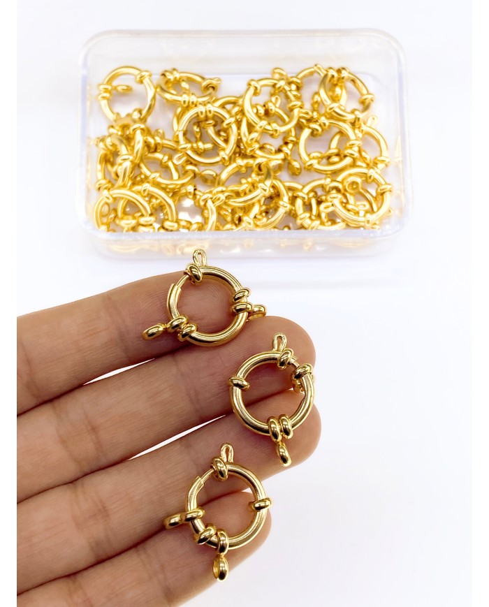 Çelik Gemici Klips Kilit Altın 16x16mm - 1 Adet