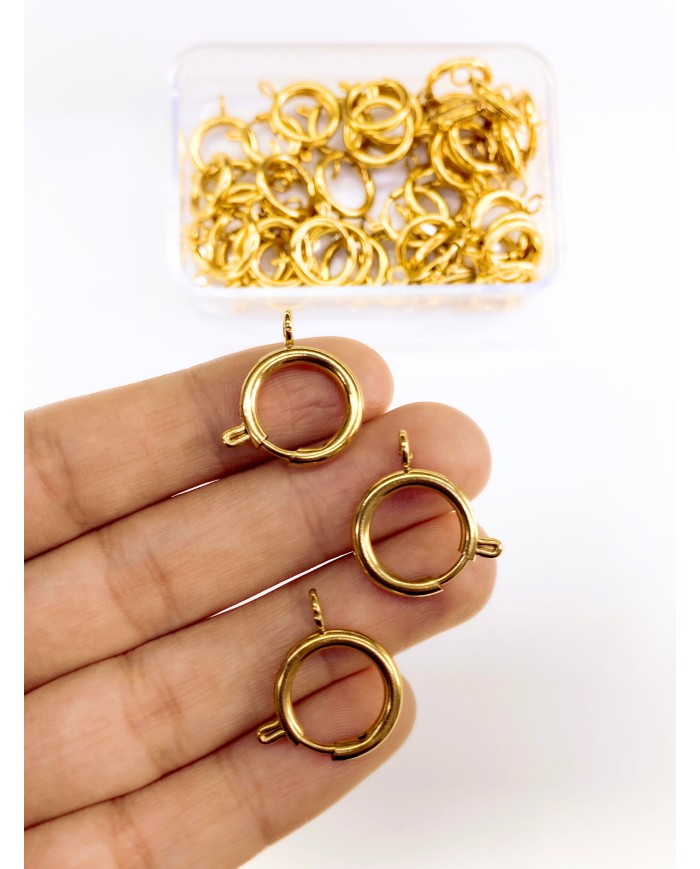 Çelik Halka Klips Kilit Altın 16x16mm - 1 Adet