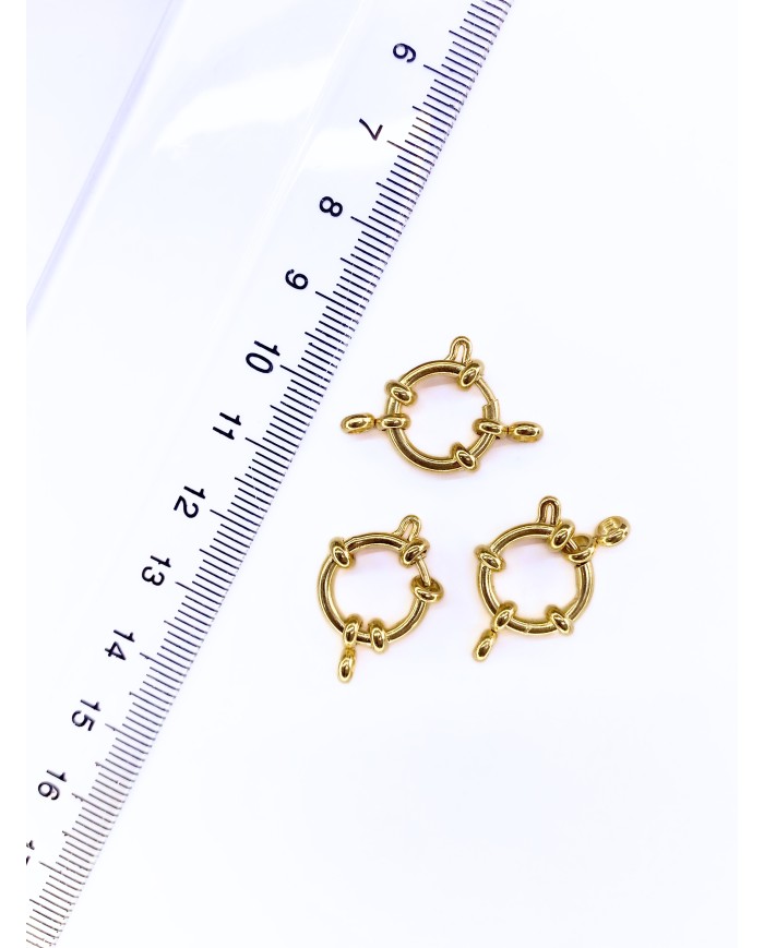 Çelik Gemici Klips Kilit Altın 14x14mm - 1 Adet
