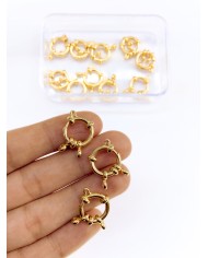 Çelik Gemici Klips Kilit Altın 14x14mm - 1 Adet