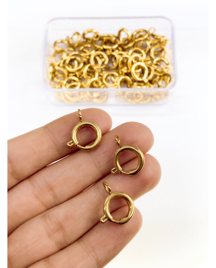 Çelik Halka Klips Kilit Altın 12x12mm - 1 Adet