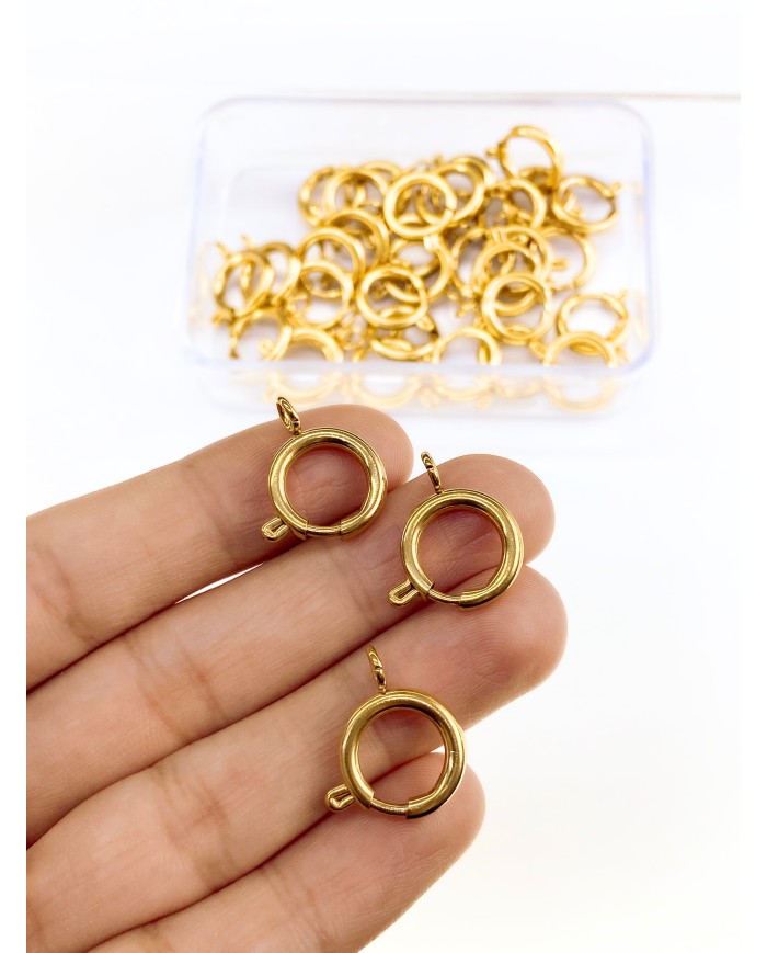 Çelik Halka Klips Kilit Altın 14x14mm - 1 Adet