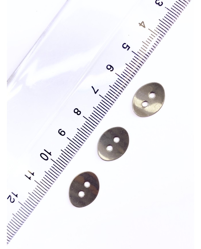 Çelik Düğme Kolye Bileklik İçin 14x10mm - 1 Adet