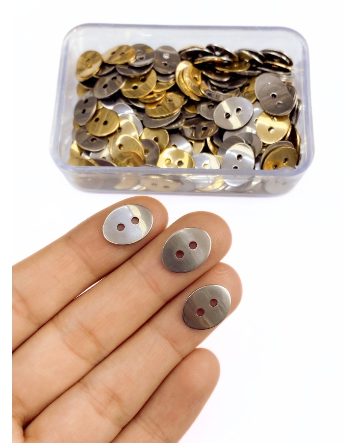 Çelik Düğme Kolye Bileklik İçin 14x10mm - 1 Adet