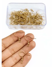 Çelik Küpe Kancası Sarı 19x19mm - 1 Adet