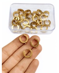 Çelik Küpe Aparatı Sarı 14x14mm - 1 Adet