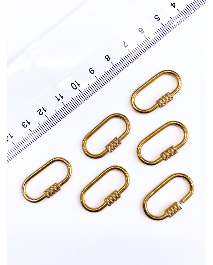 Çelik Kilit Karabina Sarı 15x26mm - 1 Adet
