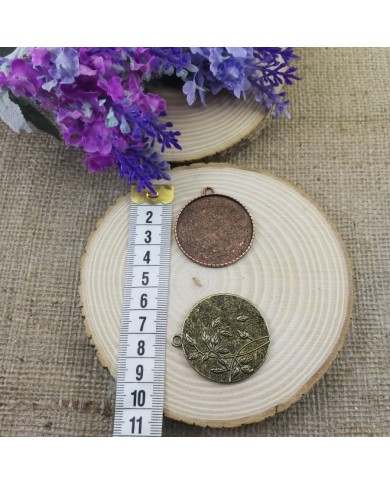 Kolye Ucu- Yuvarlak Antik Sarı