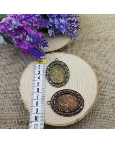 Kolye Ucu Oval Eskitme Antik Sarı