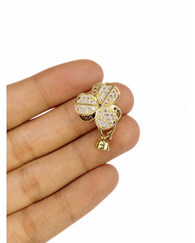 Pirinç Zirkon Taşlı Kapamalı Çiçek Uç - 1 Adet